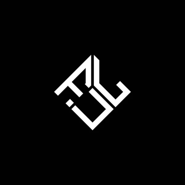 Ful Lettre Logo Design Sur Fond Noir Ful Initiales Créatives — Image vectorielle