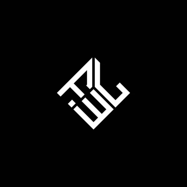 Siyah Arka Planda Fwl Harf Logosu Tasarımı Fwl Yaratıcı Harflerin — Stok Vektör