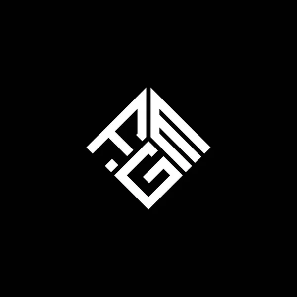 Diseño Del Logotipo Letra Fgm Sobre Fondo Negro Fgm Iniciales — Vector de stock