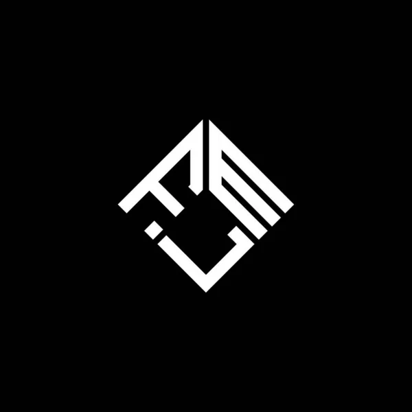 Diseño Del Logotipo Letra Flm Sobre Fondo Negro Flm Iniciales — Vector de stock