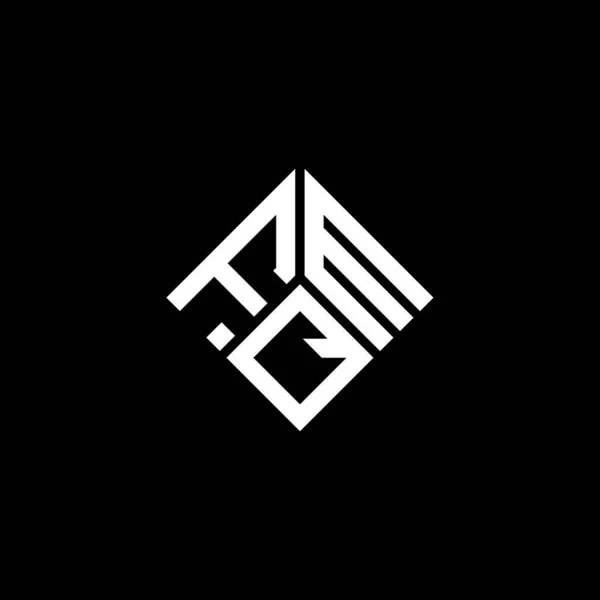 Fqm字母标识在黑色背景上的设计 Fqm创意首字母首字母标识概念 Fqm字母设计 — 图库矢量图片