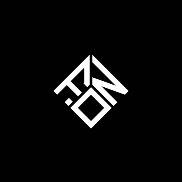 Fon Logo Ontwerp Zwarte Achtergrond Fon Creatieve Initialen Letter Logo — Stockvector