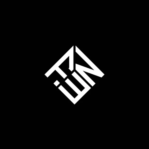 Fwn Harfi Logo Tasarımı Siyah Arka Planda Fwn Yaratıcı Harfler — Stok Vektör