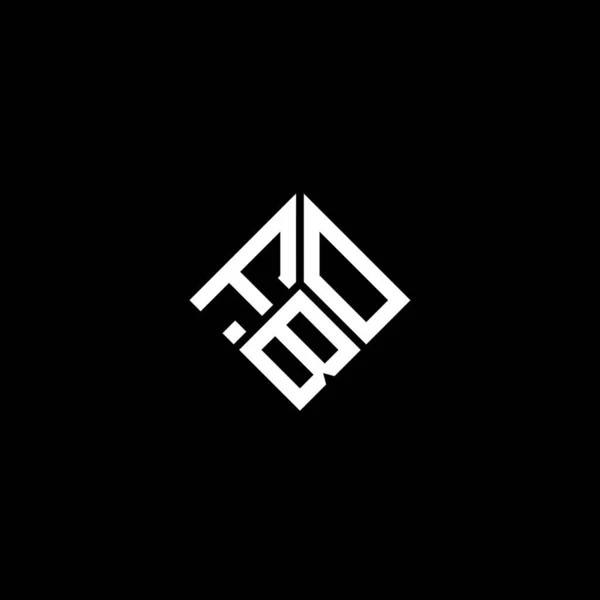 黑色背景上的Fbo字母标识设计 Fbo创意的首字母首字母标识概念 Fbo字母设计 — 图库矢量图片