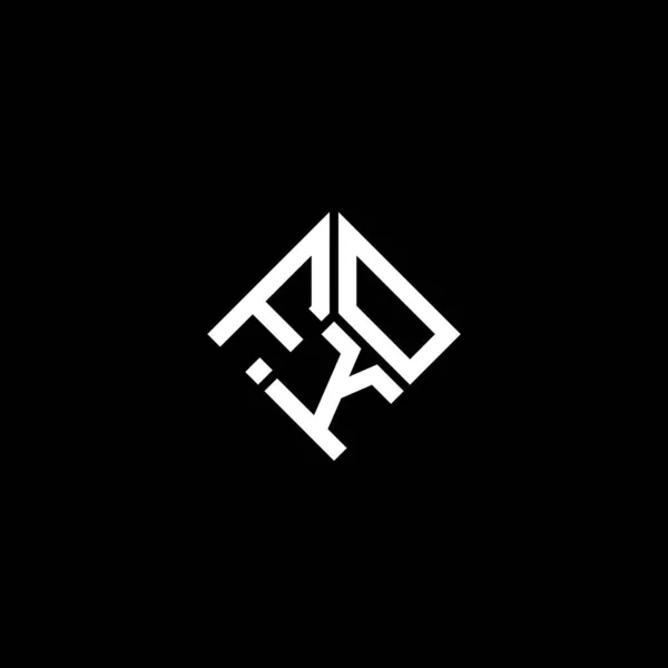 Projekt Logo Litery Fko Czarnym Tle Fko Twórcze Inicjały Koncepcja — Wektor stockowy