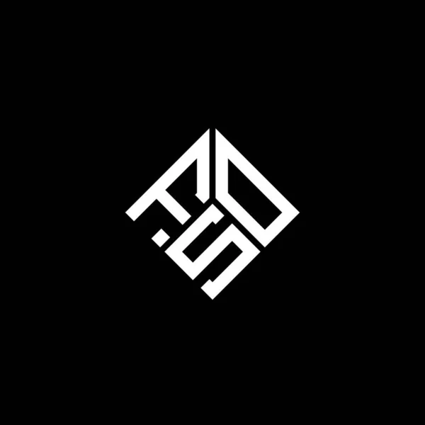 Design Logotipo Carta Fso Fundo Preto Fso Iniciais Criativas Conceito — Vetor de Stock