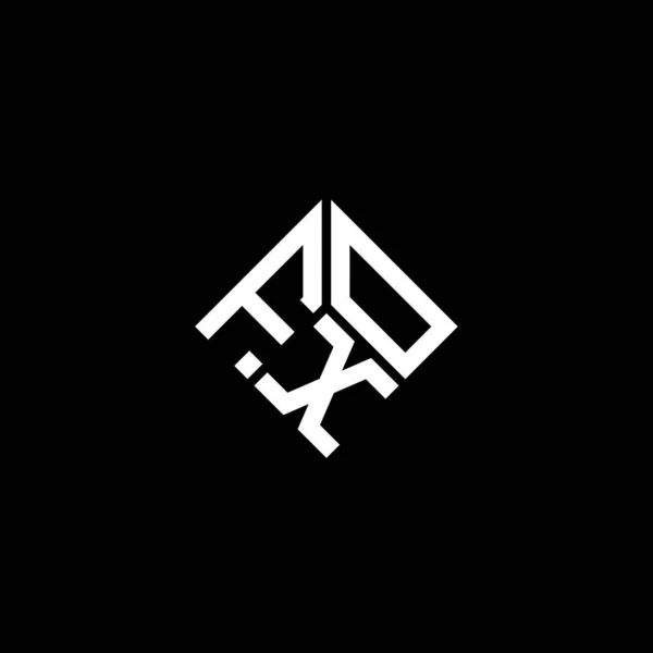 Diseño Del Logotipo Letra Fxo Sobre Fondo Negro Fxo Iniciales — Vector de stock