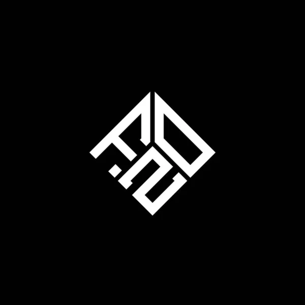 Fzo Lettre Logo Design Sur Fond Noir Fzo Initiales Créatives — Image vectorielle