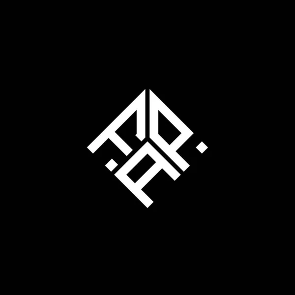 Diseño Del Logotipo Carta Fap Sobre Fondo Negro Fap Iniciales — Vector de stock