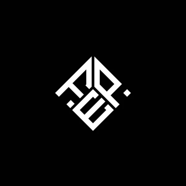 Siyah Arka Planda Fep Harf Logosu Tasarımı Fep Yaratıcı Harflerin — Stok Vektör