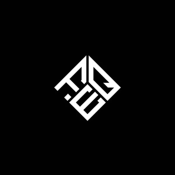 Diseño Del Logotipo Letra Feq Sobre Fondo Negro Feq Iniciales — Vector de stock