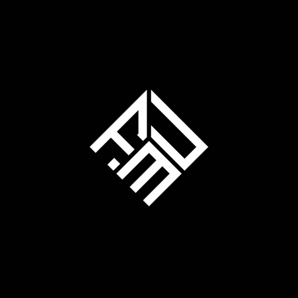 Diseño Del Logotipo Letra Fmu Sobre Fondo Negro Fmu Iniciales — Vector de stock