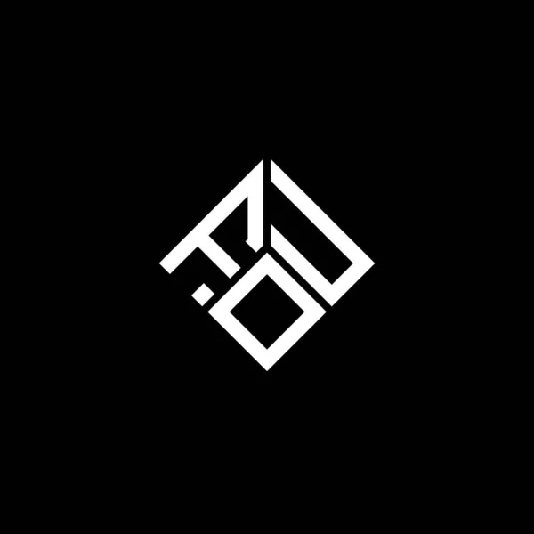 ブラックを基調とした4文字のロゴデザイン Fouクリエイティブイニシャルレターロゴコンセプト Fou文字デザイン — ストックベクタ