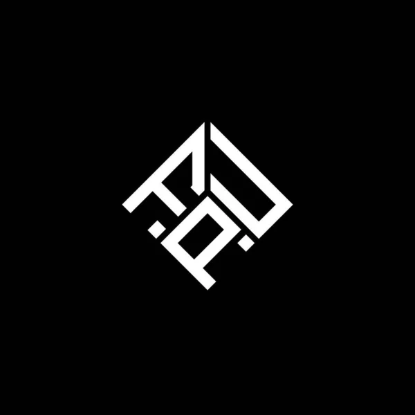 Diseño Del Logotipo Letra Fpu Sobre Fondo Negro Fpu Iniciales — Vector de stock