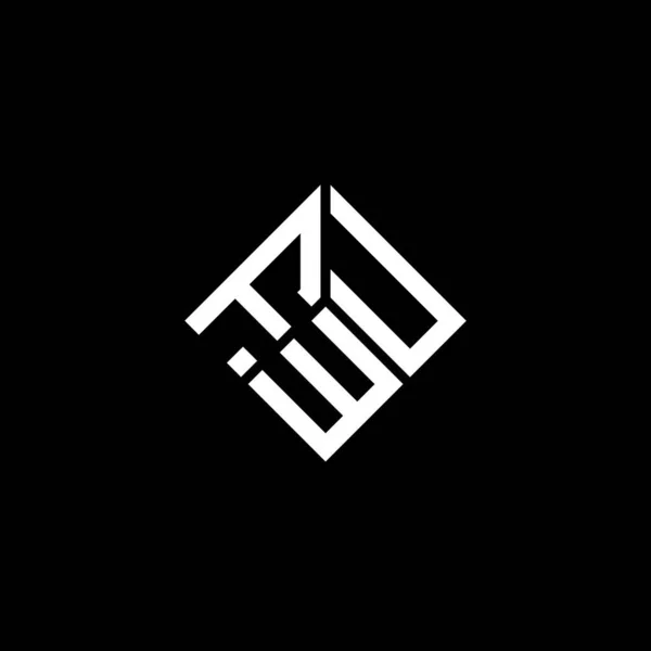 Fwu Lettera Logo Design Sfondo Nero Fwu Creativo Iniziali Lettera — Vettoriale Stock