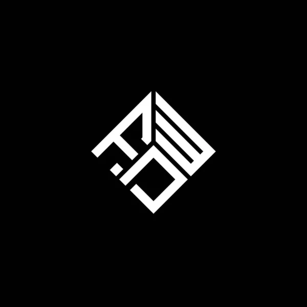 Fdw Logo Ontwerp Zwarte Achtergrond Fdw Creatieve Initialen Letter Logo — Stockvector