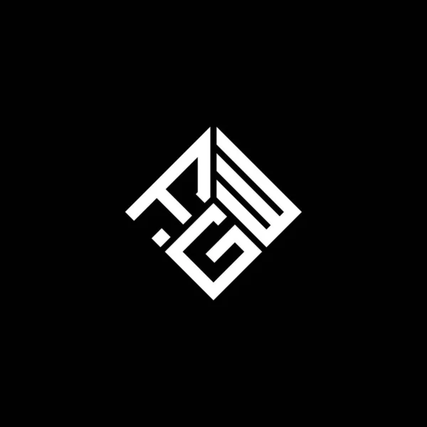 Siyah Arka Planda Fgw Harf Logosu Tasarımı Fgw Yaratıcı Harflerin — Stok Vektör