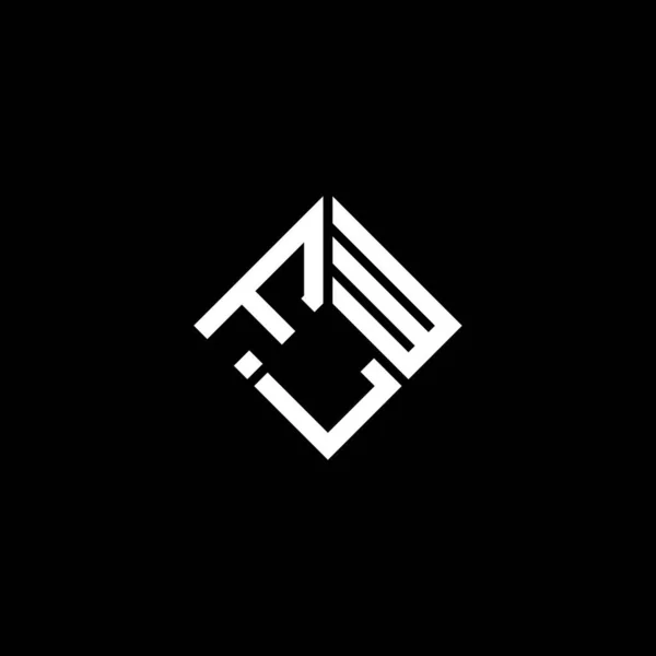 Projekt Logo Litery Flw Czarnym Tle Flw Twórcze Inicjały Koncepcja — Wektor stockowy