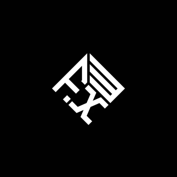 Siyah Arkaplanda Fxw Harf Logosu Tasarımı Fxw Yaratıcı Harflerin Baş — Stok Vektör