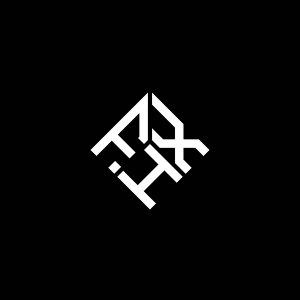 Diseño Del Logotipo Letra Fhx Sobre Fondo Negro Fhx Iniciales — Vector de stock