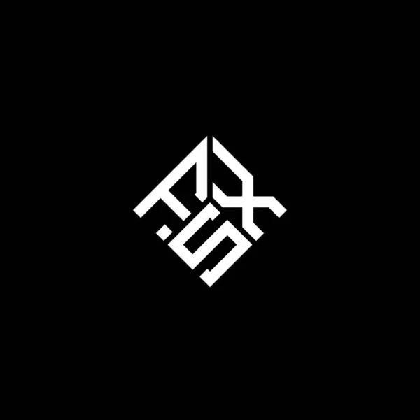Fsx Σχέδιο Λογότυπο Επιστολή Μαύρο Φόντο Fsx Δημιουργικά Αρχικά Γράμματα — Διανυσματικό Αρχείο
