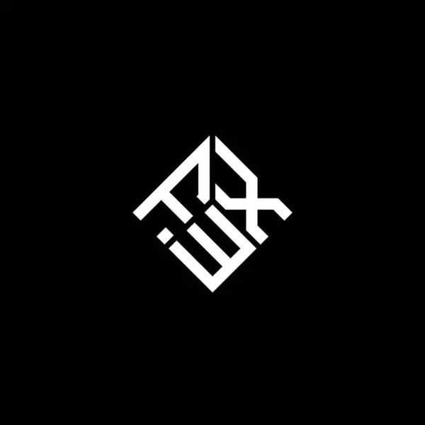 Σχεδιασμός Λογότυπου Γράμματος Fwx Μαύρο Φόντο Fwx Δημιουργικό Πρωτότυπο Γράμμα — Διανυσματικό Αρχείο