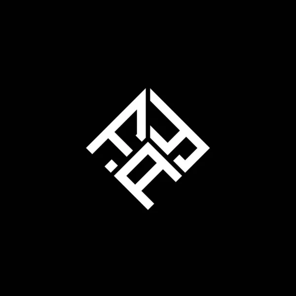 Diseño Del Logotipo Letra Fay Sobre Fondo Negro Fay Iniciales — Vector de stock