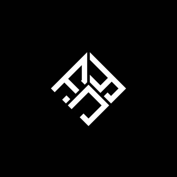 Desain Logo Huruf Fjy Pada Latar Belakang Hitam Fjy Kreatif - Stok Vektor