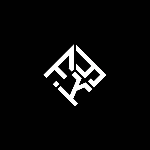 Siyah Arka Planda Fky Harf Logosu Tasarımı Fky Yaratıcı Harflerin — Stok Vektör