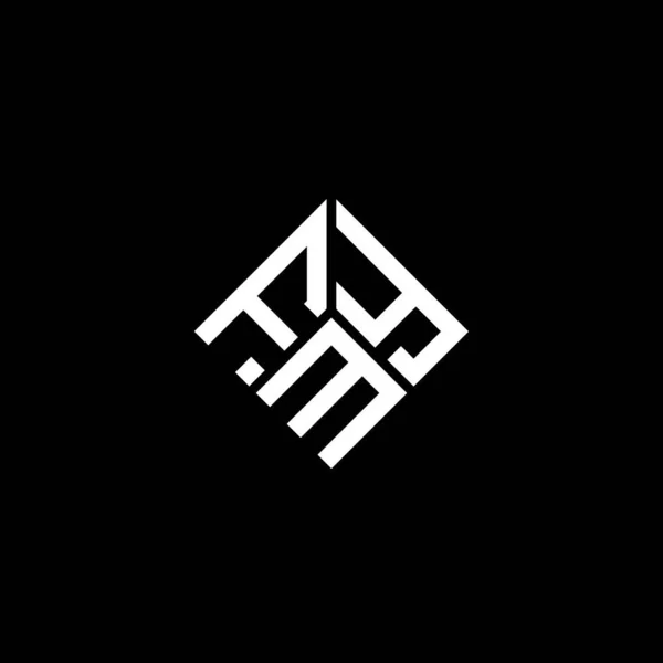 Projeto Logotipo Carta Fmy Fundo Preto Fmy Iniciais Criativas Conceito — Vetor de Stock