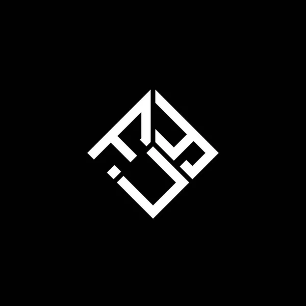 Siyah Arka Planda Fuy Harf Logosu Tasarımı Fuy Yaratıcı Harfler — Stok Vektör
