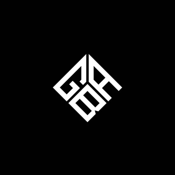 Gba Lettera Logo Design Sfondo Nero Concetto Logo Lettera Iniziali — Vettoriale Stock