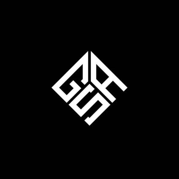 Gsa Lettera Logo Design Sfondo Nero Gsa Creative Iniziali Lettera — Vettoriale Stock