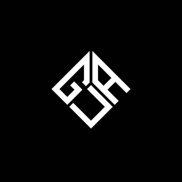 Projeto Logotipo Carta Gua Fundo Preto Gua Criativa Iniciais Conceito —  Vetores de Stock