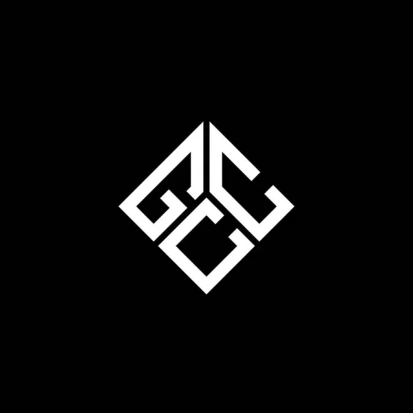 Diseño Del Logotipo Letra Gcc Sobre Fondo Negro Gcc Iniciales — Vector de stock
