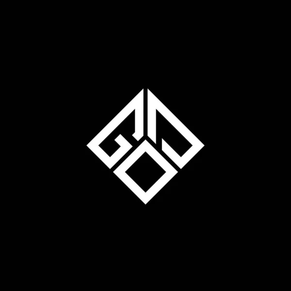 Projekt Logo Litery Boga Czarnym Tle Bogowie Twórcze Inicjały Koncepcja — Wektor stockowy