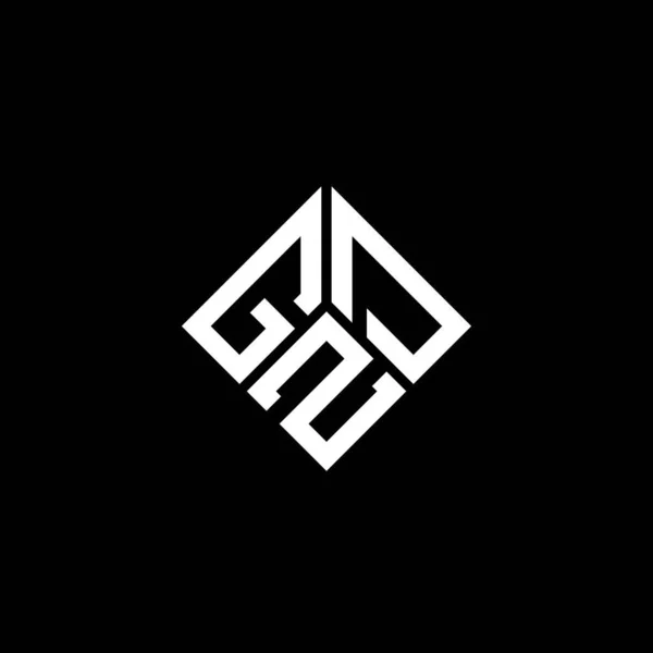 Gzd Lettera Logo Design Sfondo Nero Gzd Creativo Iniziali Lettera — Vettoriale Stock
