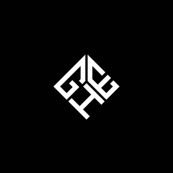 Ghe Letter Logo Design Black Background Ghe Creative Initials Letter — Stock Vector