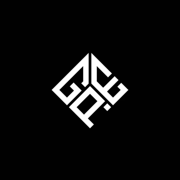 Gpe Lettera Logo Design Sfondo Nero Gpe Creativo Iniziali Lettera — Vettoriale Stock