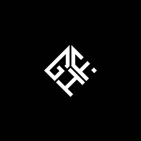 Ghf Brev Logotyp Design Svart Bakgrund Ghf Kreativa Initialer Brev — Stock vektor