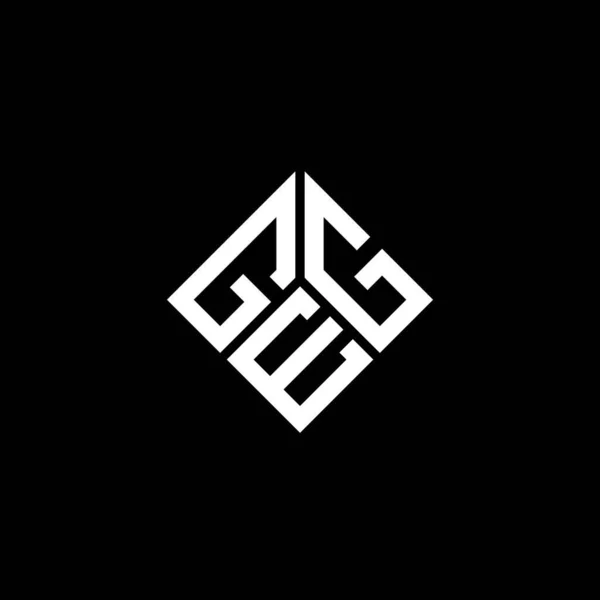 Diseño Del Logotipo Letra Geg Sobre Fondo Negro Geg Iniciales — Vector de stock