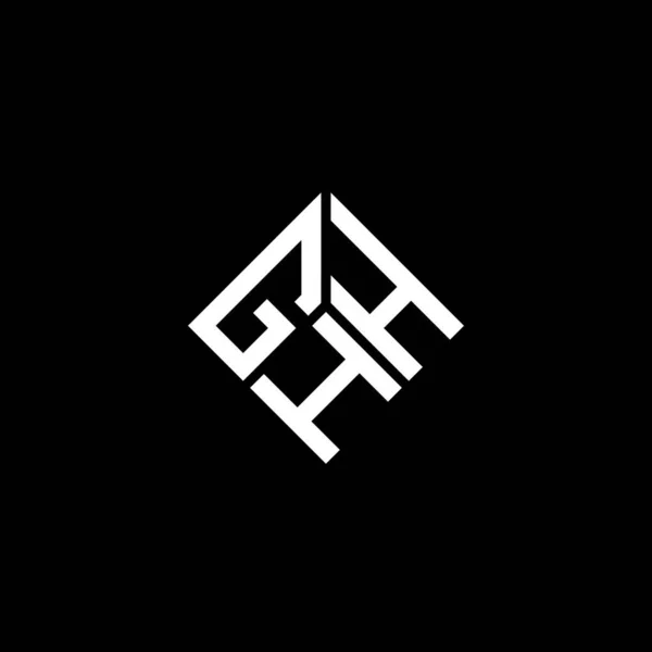 Ghh Lettre Logo Design Sur Fond Noir Ghh Initiales Créatives — Image vectorielle