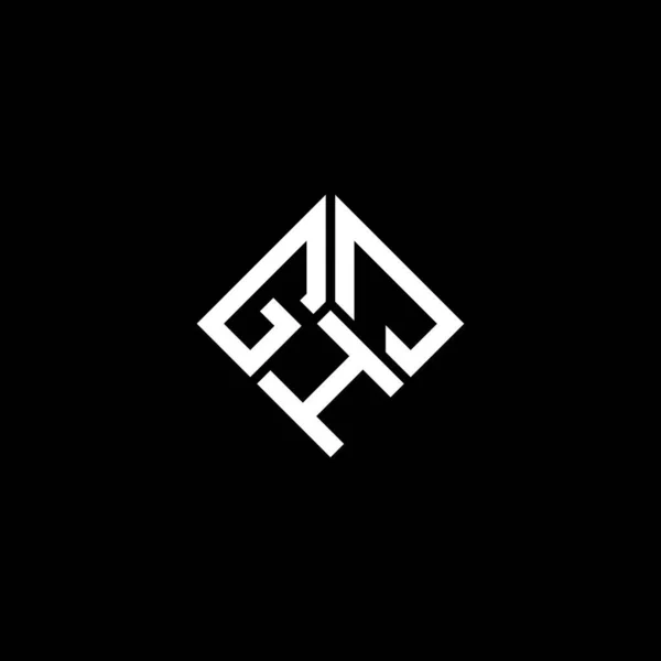 Siyah Arka Planda Ghj Harf Logosu Tasarımı Ghj Yaratıcı Harflerin — Stok Vektör