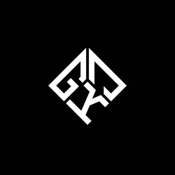 Gkj Letter Logo Design Black Background Gkj Creative Initials Letter — Stock Vector