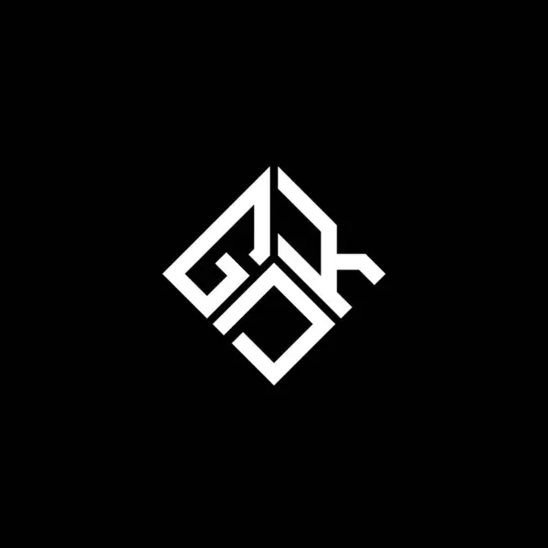 Diseño Del Logotipo Letra Gdk Sobre Fondo Negro Gdk Iniciales — Vector de stock