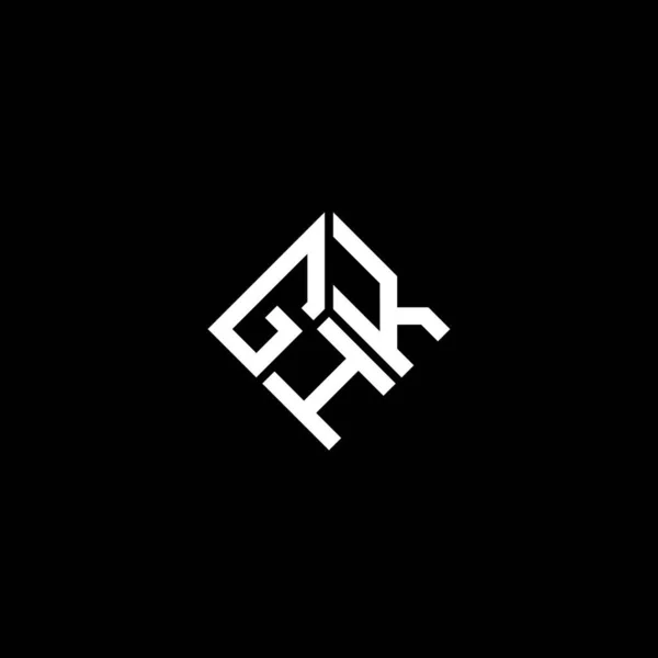 Ghk Дизайн Логотипу Чорному Тлі Творчі Ініціали Ghk Пишуть Поняття — стоковий вектор