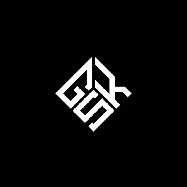 Gsk字母标识设计为黑色背景 Gsk创意首字母首字母标识概念 Gsk字母设计 — 图库矢量图片