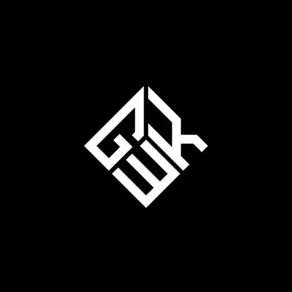 Gwk Lettre Logo Design Sur Fond Noir Gwk Initiales Créatives — Image vectorielle