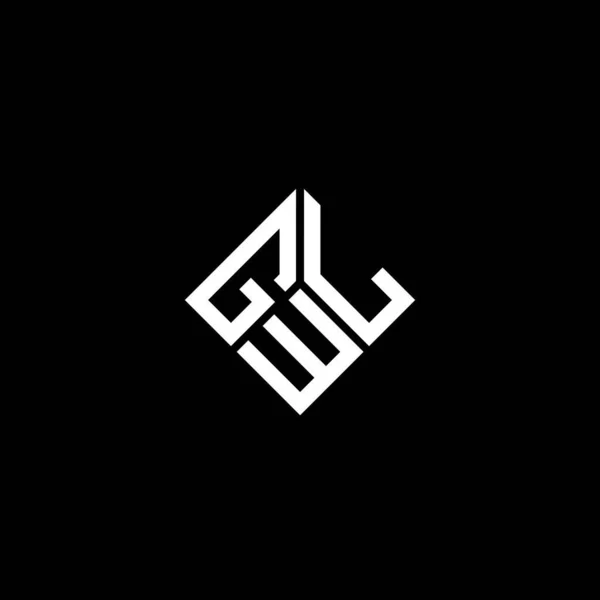 Diseño Del Logotipo Letra Gwl Sobre Fondo Negro Gwl Iniciales — Archivo Imágenes Vectoriales