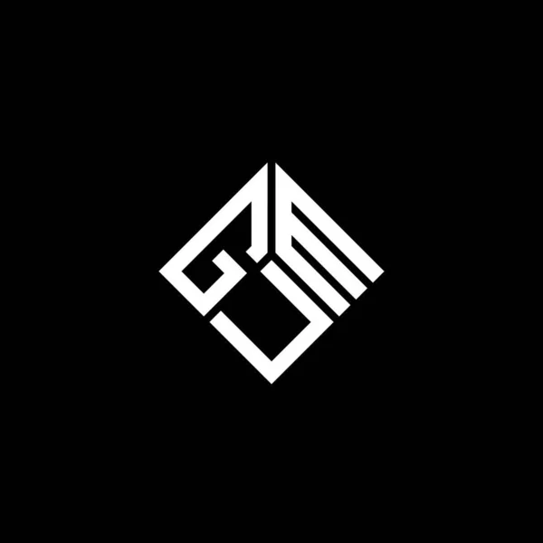 Projekt Logo Litery Gum Czarnym Tle Gum Twórcze Inicjały Litera — Wektor stockowy